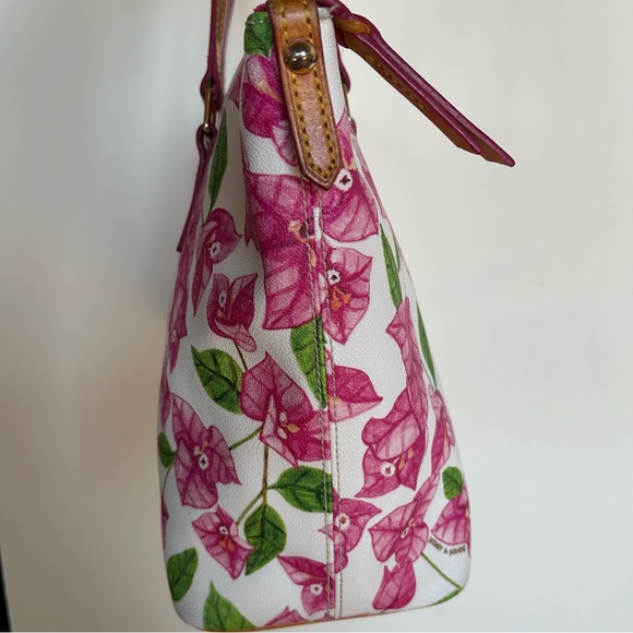 Dooney & Bourke Bougainvillea Zip Top Shopper Bag Purse Tote Pink Floral - Picture 4 of 12